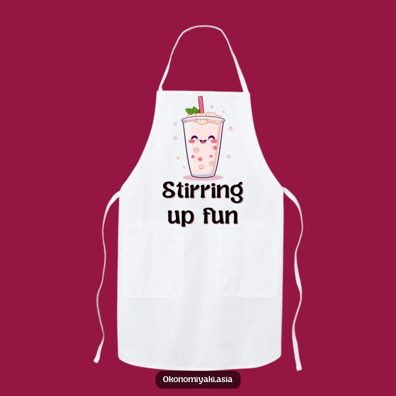 Funny Boba Dance Apron: Chef's Delight with Dancing Pearls for Kitchen Fun