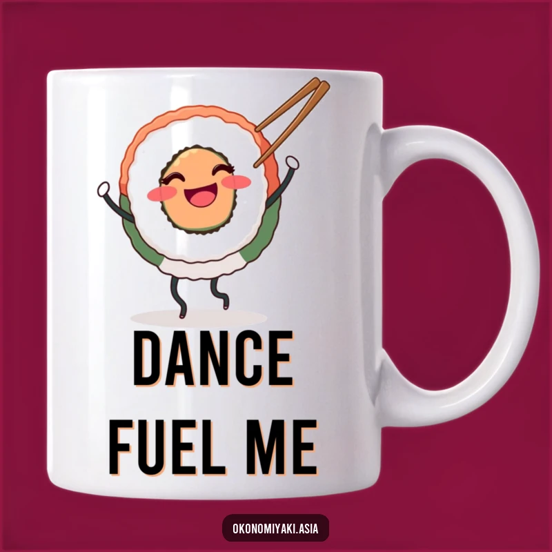 Funny Dancing Sushi Mug: Happy Foodie Gift for Sushi Lovers