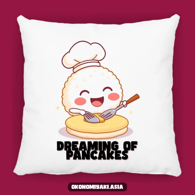 Funny Rice Ball Chef Pillow - Cute Pancake Flipping Cartoon Cushion Gift