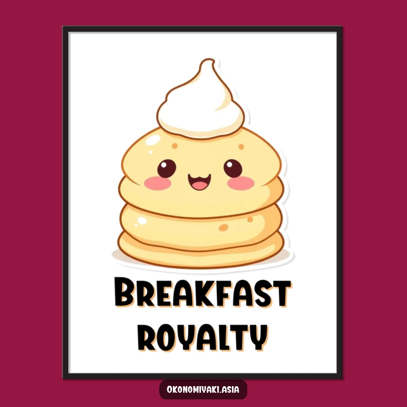 Funny Pancake Pal Poster: Cheerful Breakfast Art for Your Kitchen Walls