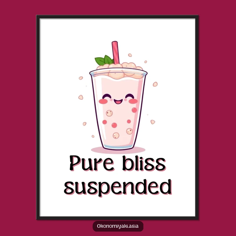 Funny Boba Dance Poster: Vibrant Wall Art with Dancing Pearls for Drink Lovers