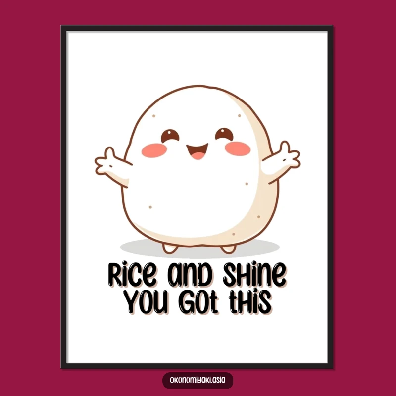 Funny Free Printable Wall Art: Welcoming Onigiri Character - Humorous Downloadable Decor