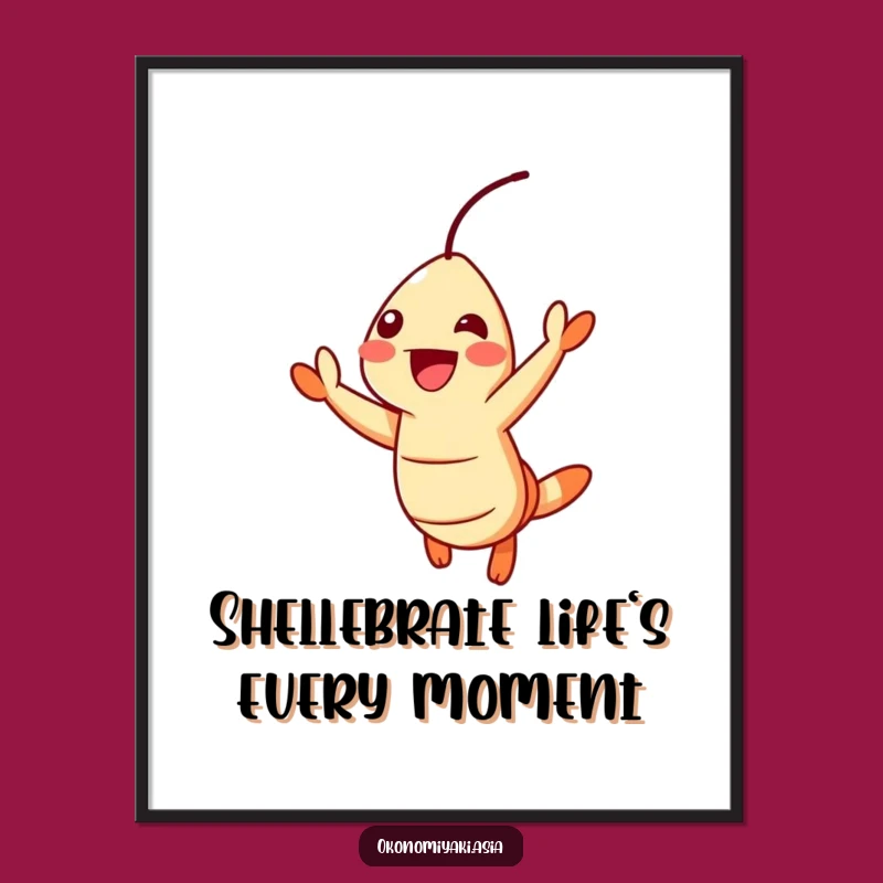 Funny Free Printable Wall Art: Jumping Tempura Shrimp - Humorous Downloadable Decor