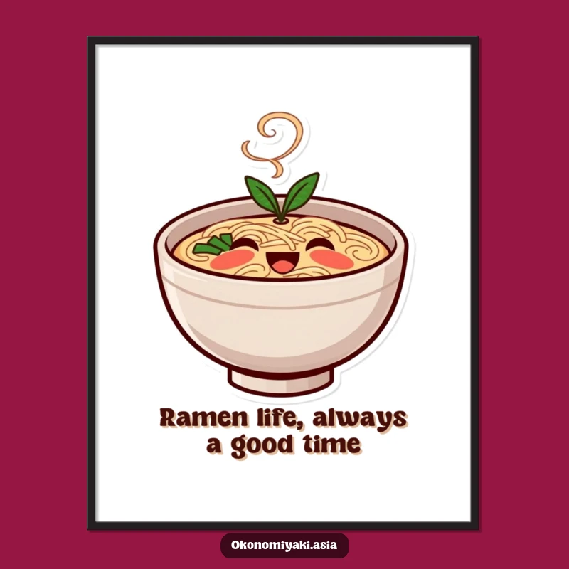 Smiling Ramen Bowl Wall Art Free Printable for a Cozy Kitchen Decor Downloadable