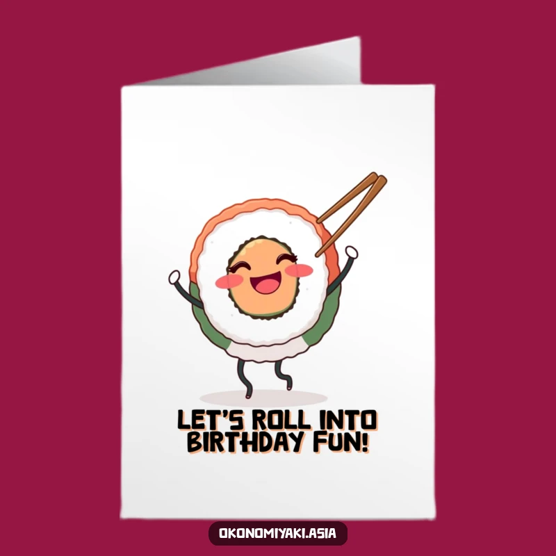 Funny Free Printable Birthday Card: Dancing Sushi Pal - Humorous Downloadable Gift