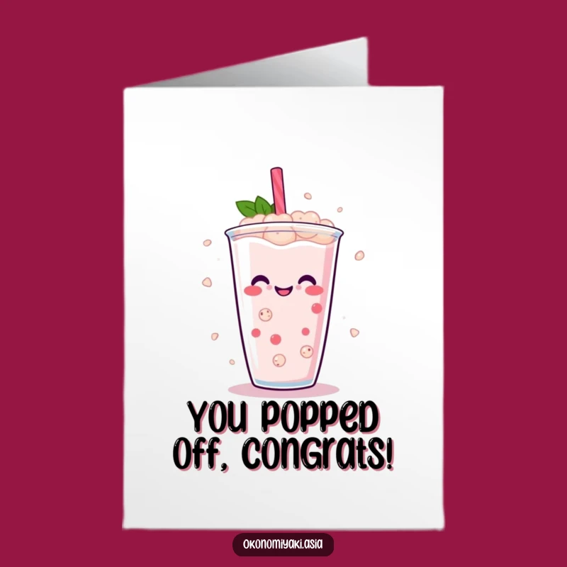 Free Printable Boba Congratulations Card: Celebrate Success with a Dancing Pearl Downloadable