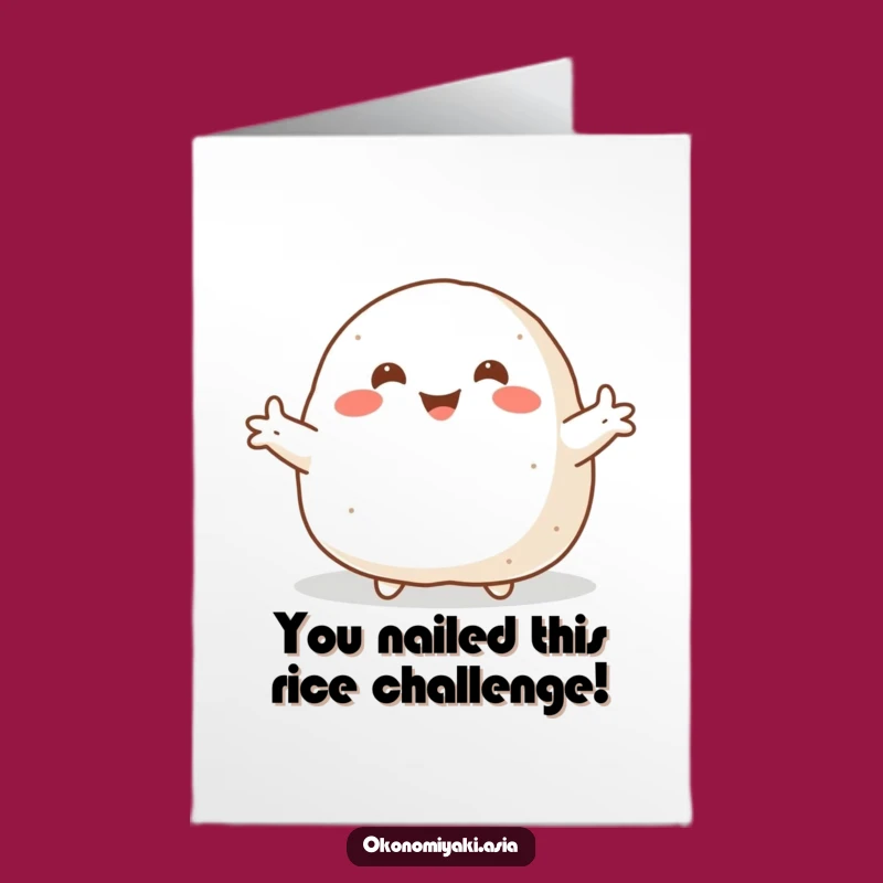 Funny Free Printable Congrats Card: Onigiri's Big Welcome - Humorous Downloadable Gift