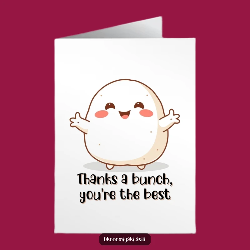 Funny Free Printable Thank You Card: Onigiri's Warm Thanks - Humorous Downloadable Gift