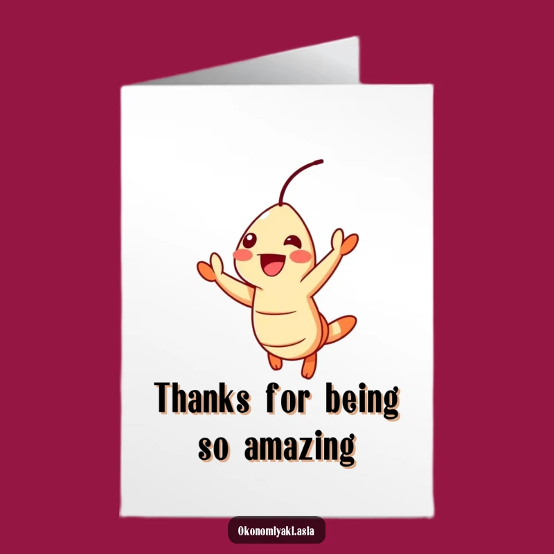 Funny Free Printable Thank You Card: Shrimp's Thank You Leap - Humorous Downloadable Gift