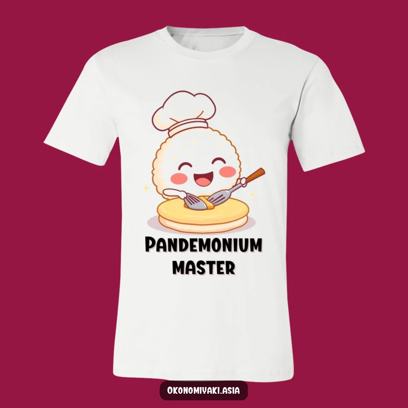 Funny Rice Ball Chef T-Shirt - Hilarious Pancake Flipping Cartoon Tee Gift
