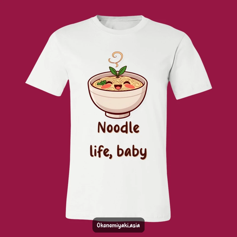 Happy Ramen Bowl Funny T-Shirt: Steaming Noodles, Kawaii Style