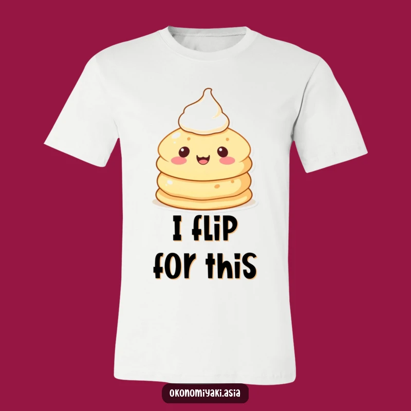 Funny Pancake Pal T-Shirt: Wearable Joy with a Creamy Topping for Foodies