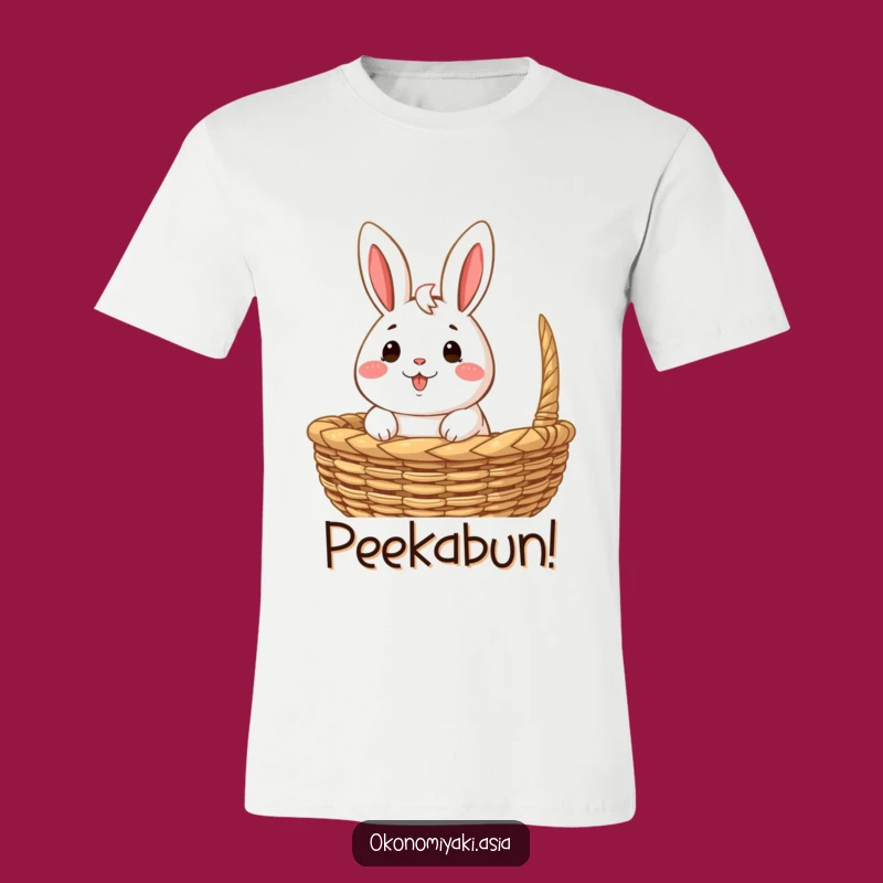 Peekaboo Bao Funny T-Shirt: Adorable Bun In Basket