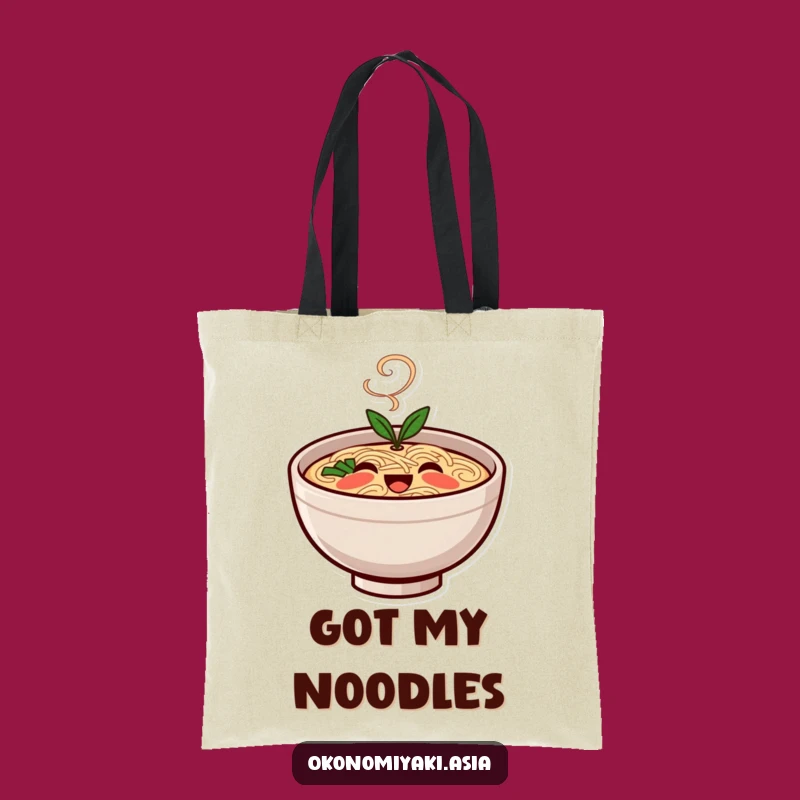 Ramen Ready Funny Tote Bag: Steaming Bowl Style